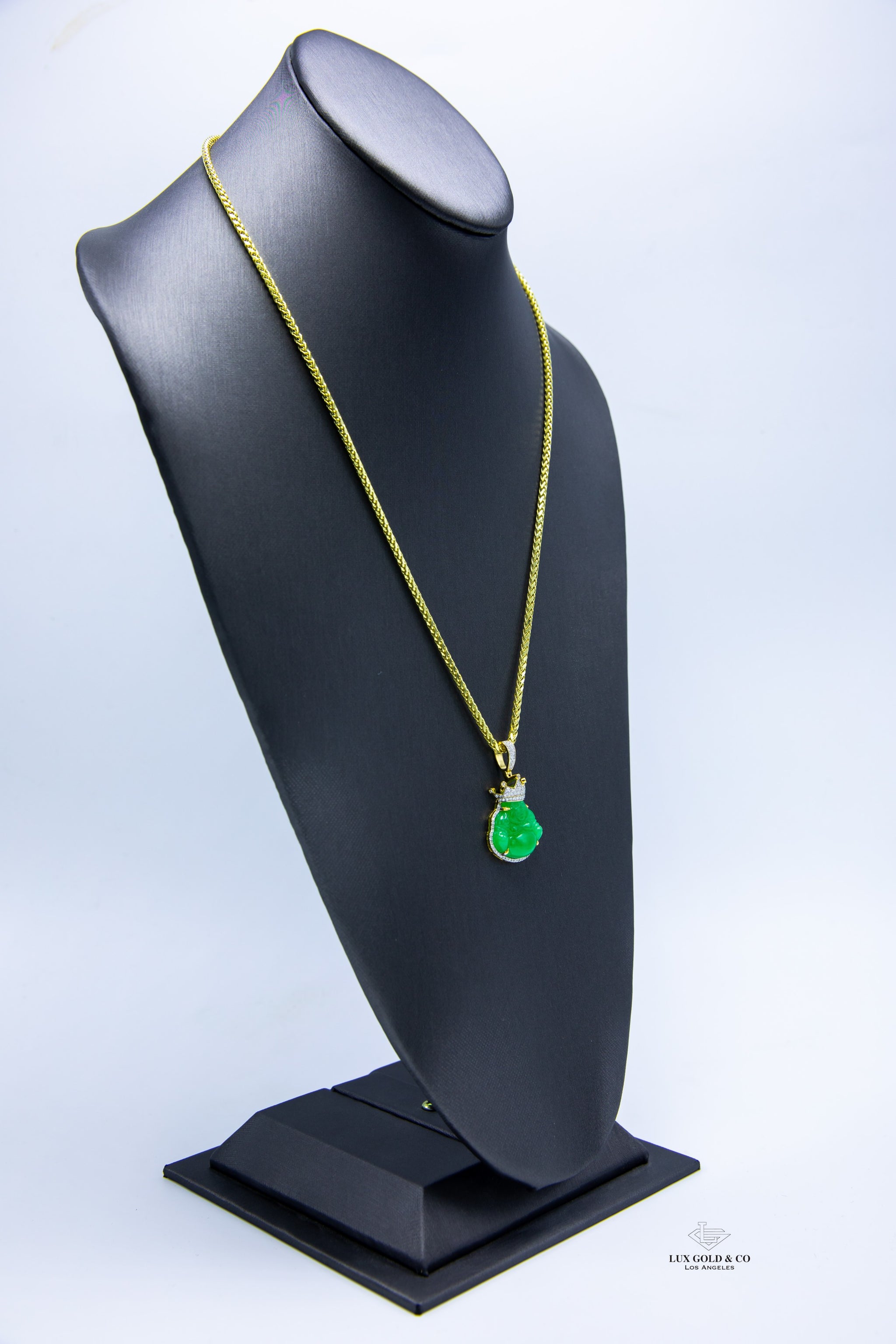 Jade King Buddha Pendant W/ Chain – LuxGold & Co Inc