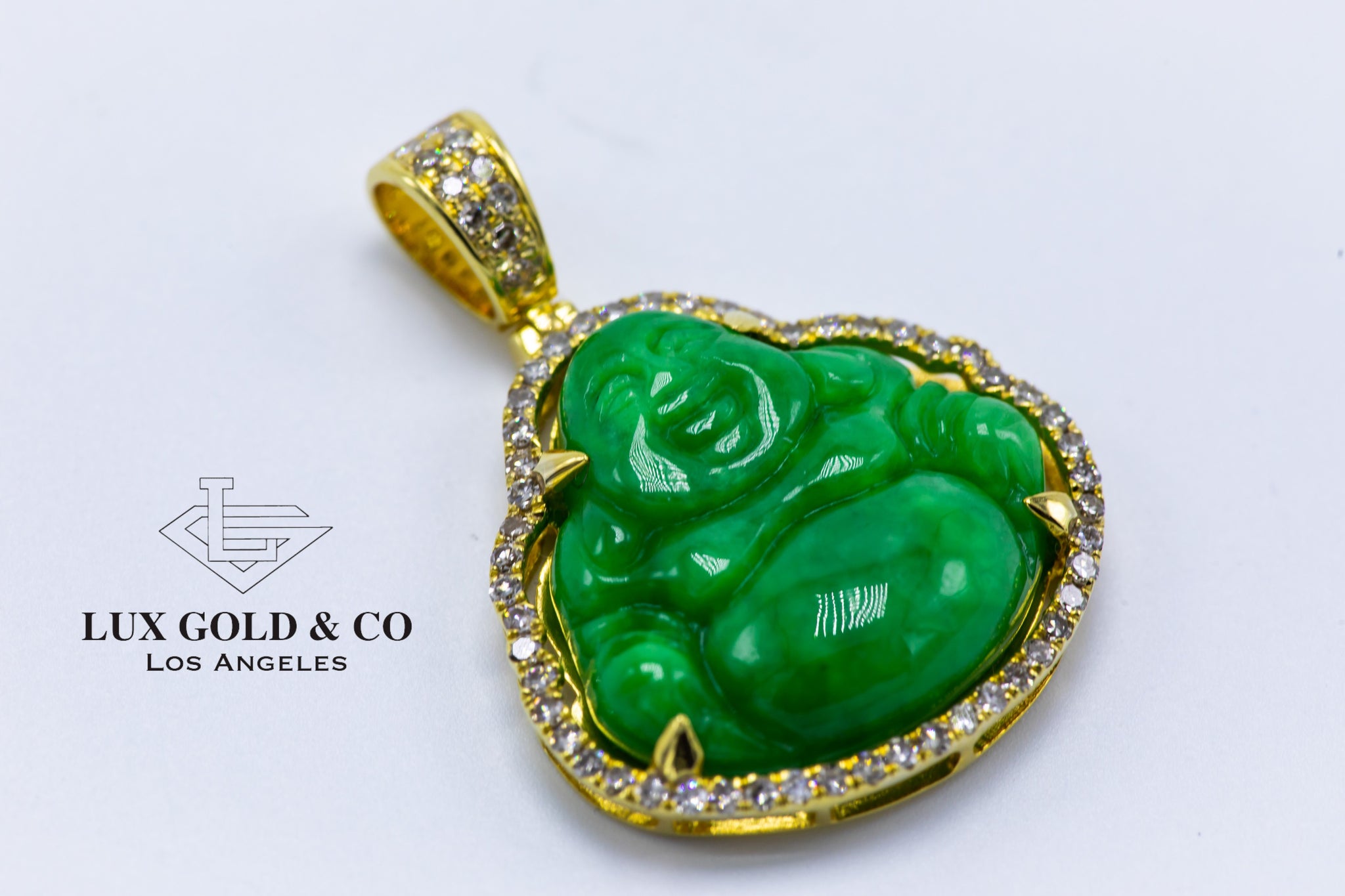 Jade buddha clearance with diamonds