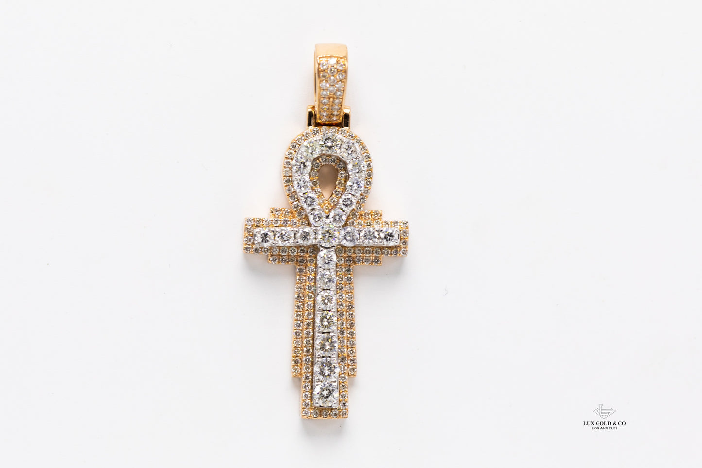 Two Tone 3-D Ankh Cross Pendant